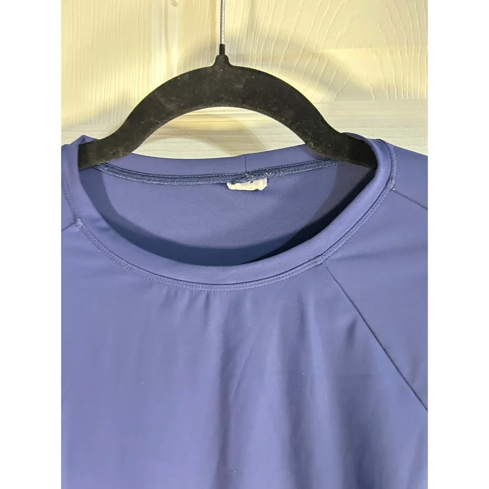 Crown Ivy Men Navy Blue Long Sleeve Crew Neck Shirt Paddle‎ Graphic Print